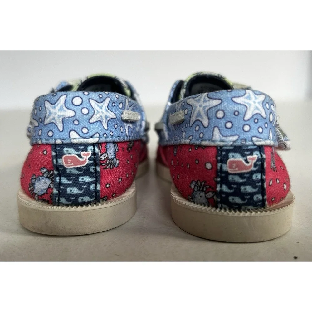 NIB Sperry Vineyard Vines Crib JR VV Girls Patchwork Size 2 M Infant Shoes